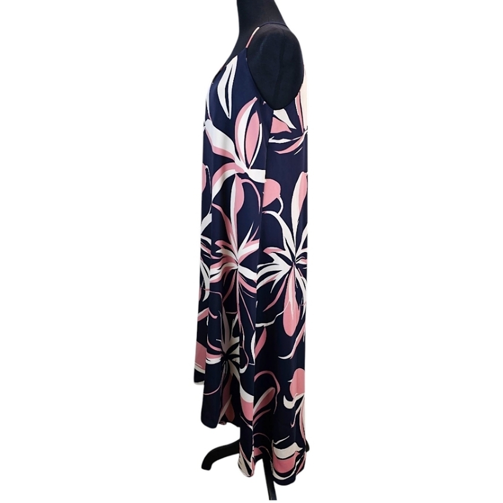 Cynthia Rowley Floral Halter Maxi Dress Sz Small Navy Summer Vacation Resortwear - Picture 4 of 16